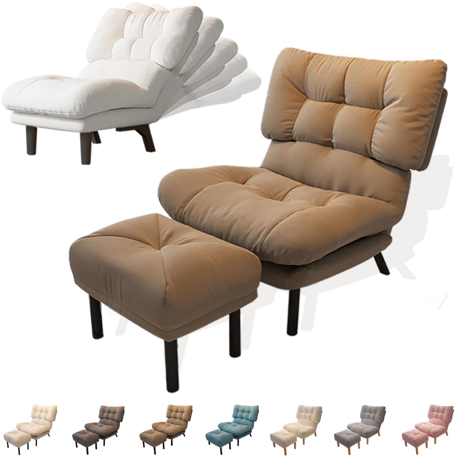 Amazon｜ひとりがけソファー 一人用 オットマン付き 背もたれ調整 90